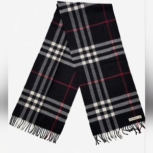 Burberry Classic Black and White Plaid Scarf
